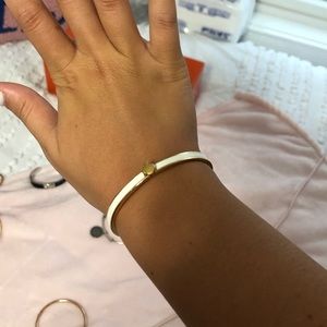white/gold kate spade clasp bangle